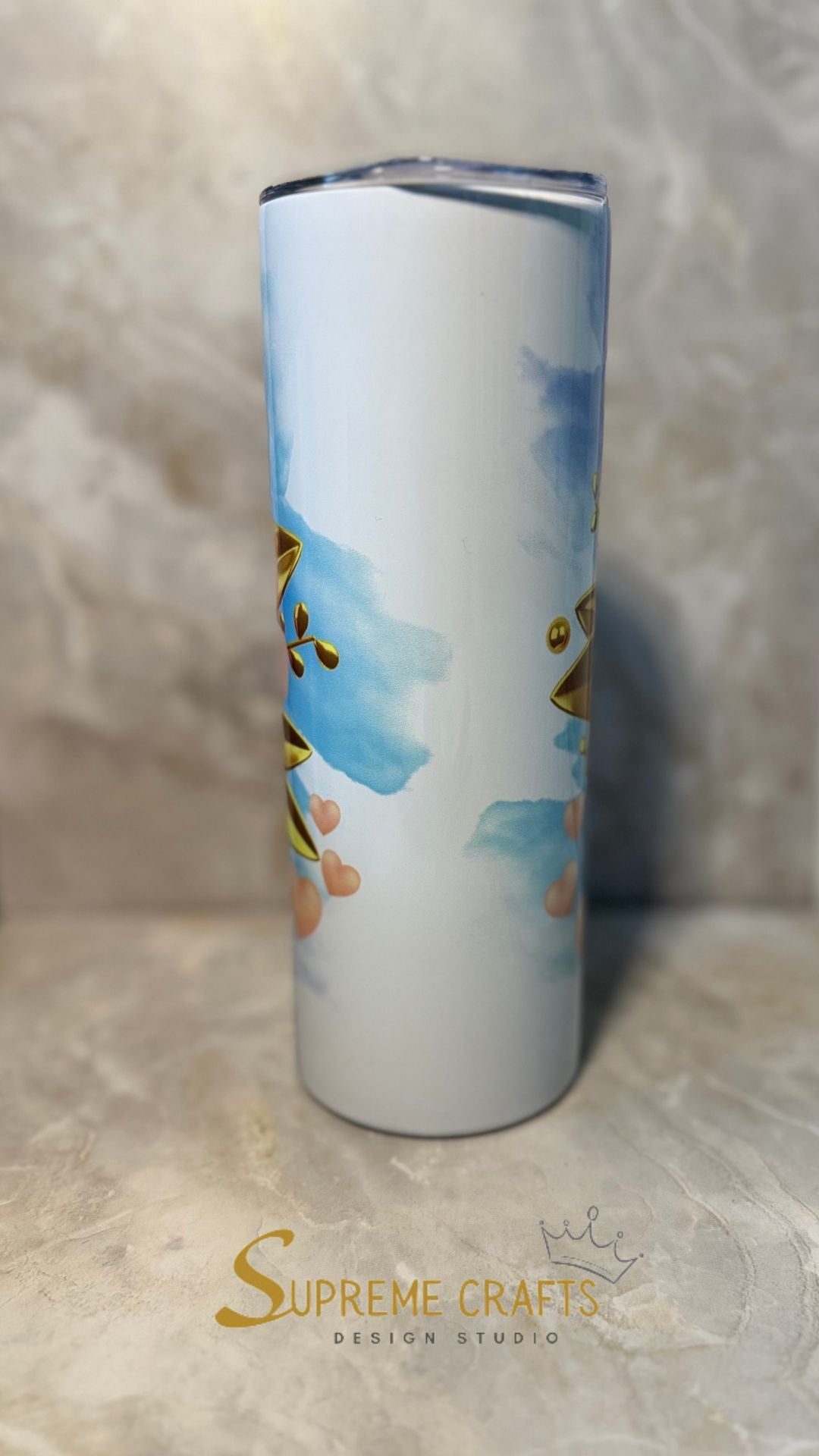 20 oz Stainless Steel Tumbler with Custom Floral Design