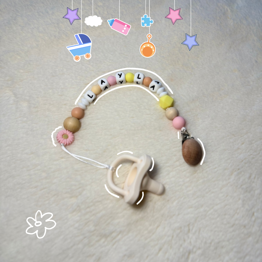 Custom Name Baby Pacifier Clip ( Baby Girl)
