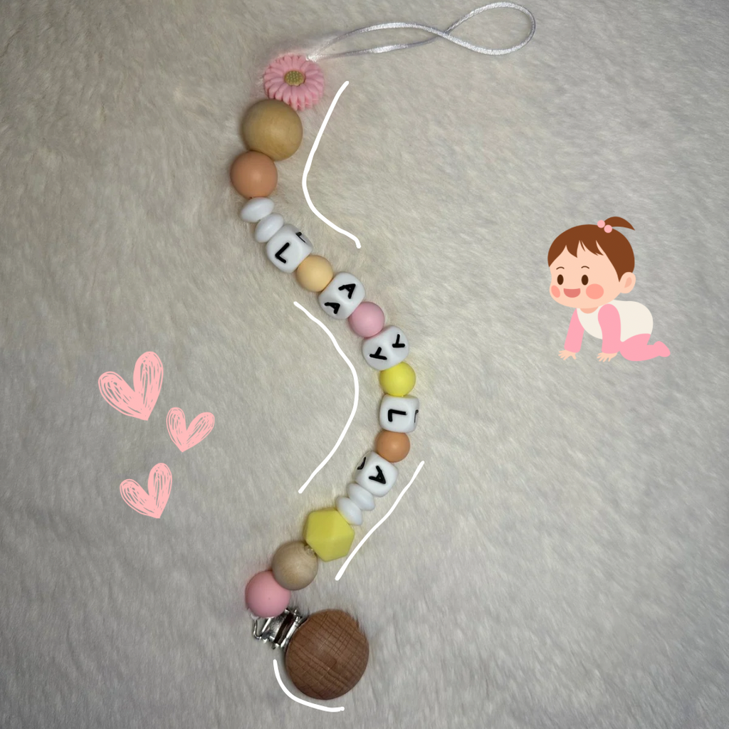 Custom Name Baby Pacifier Clip ( Baby Girl)