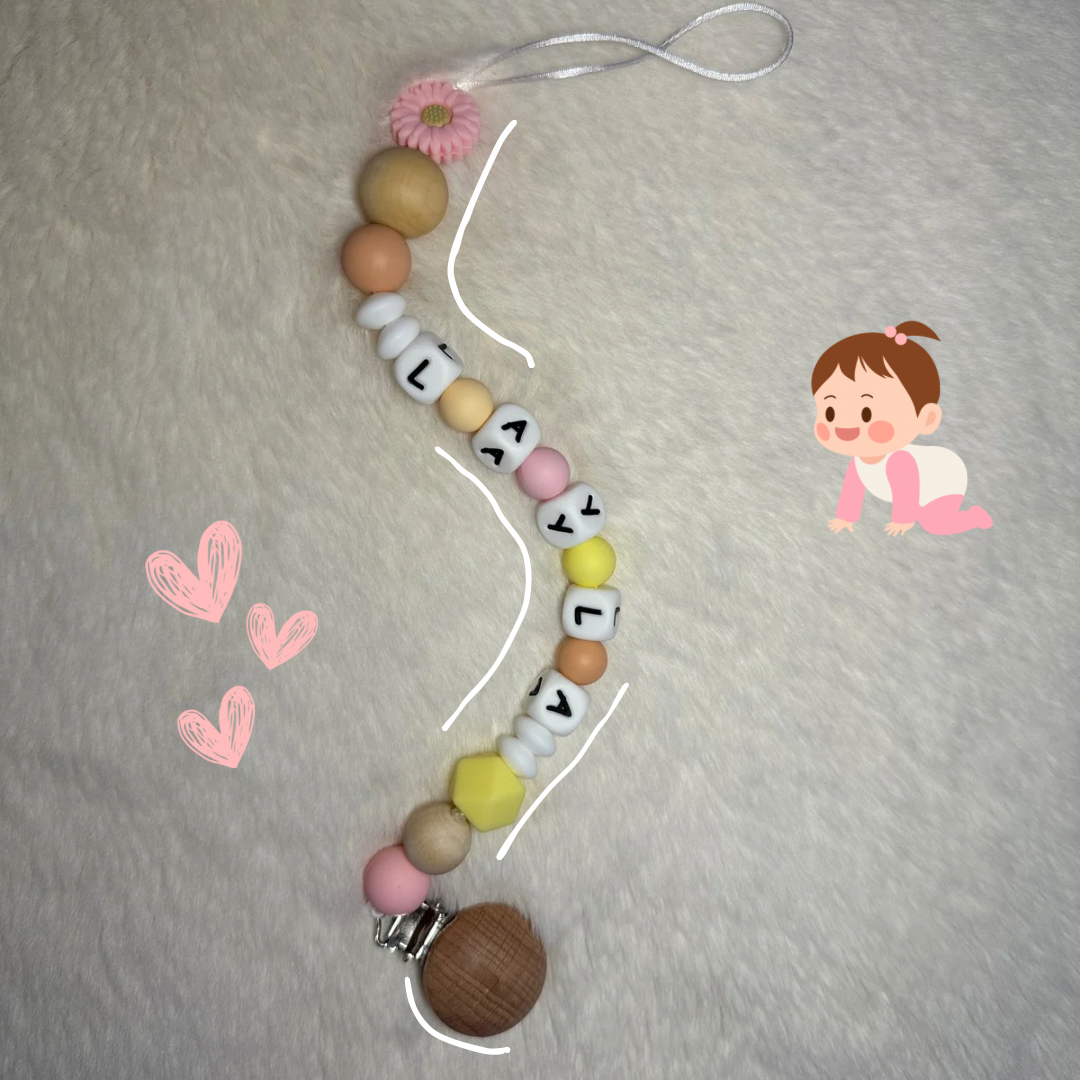 Custom Name Baby Pacifier Clip ( Baby Girl)