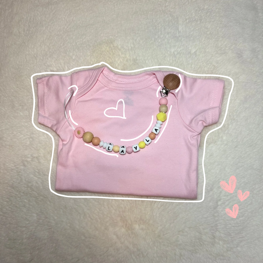 Custom Name Baby Pacifier Clip ( Baby Girl)