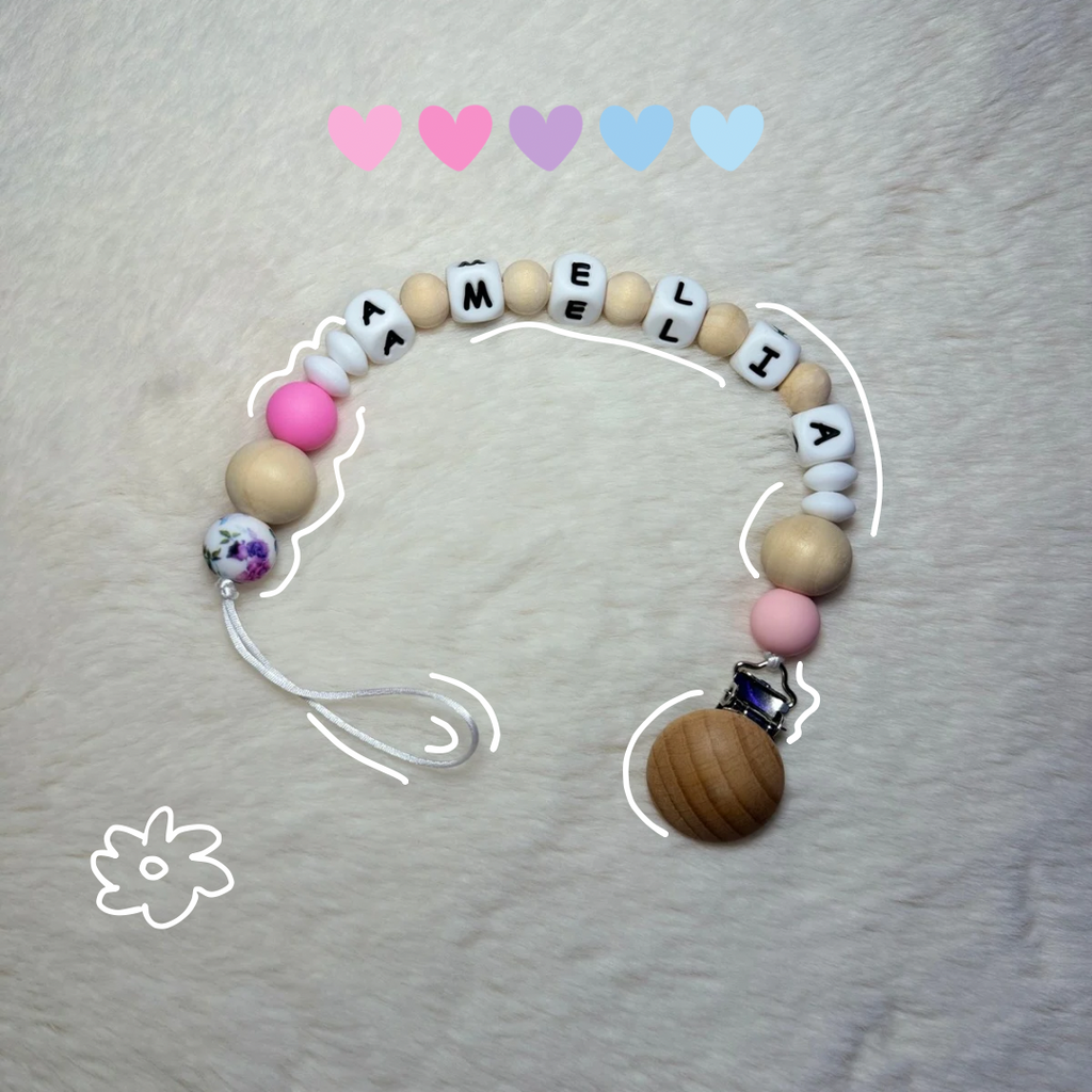 Custom Name Baby Pacifier Clip ( Baby Girl)