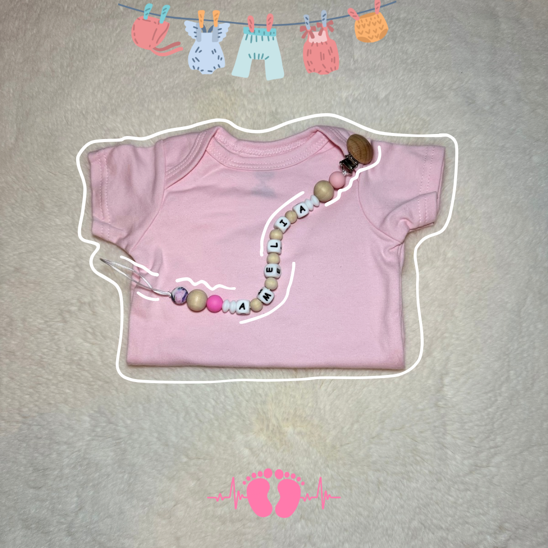 Custom Name Baby Pacifier Clip ( Baby Girl)
