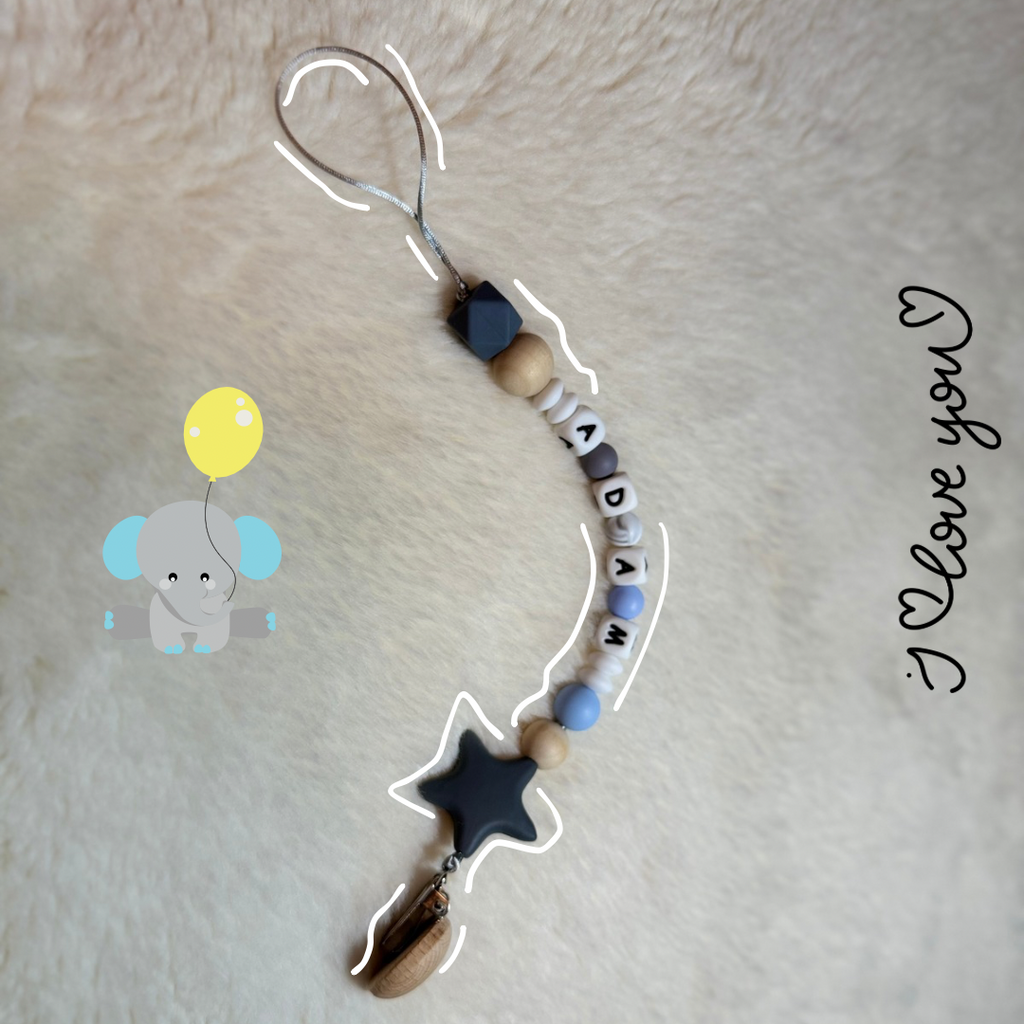 Custom Name Baby Pacifier Clip ( Baby Boy)
