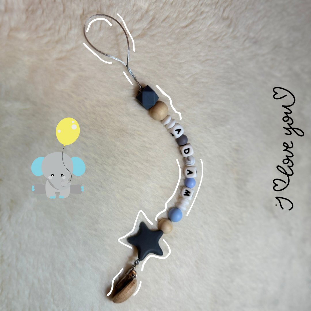 Custom Name Baby Pacifier Clip ( Baby Boy)