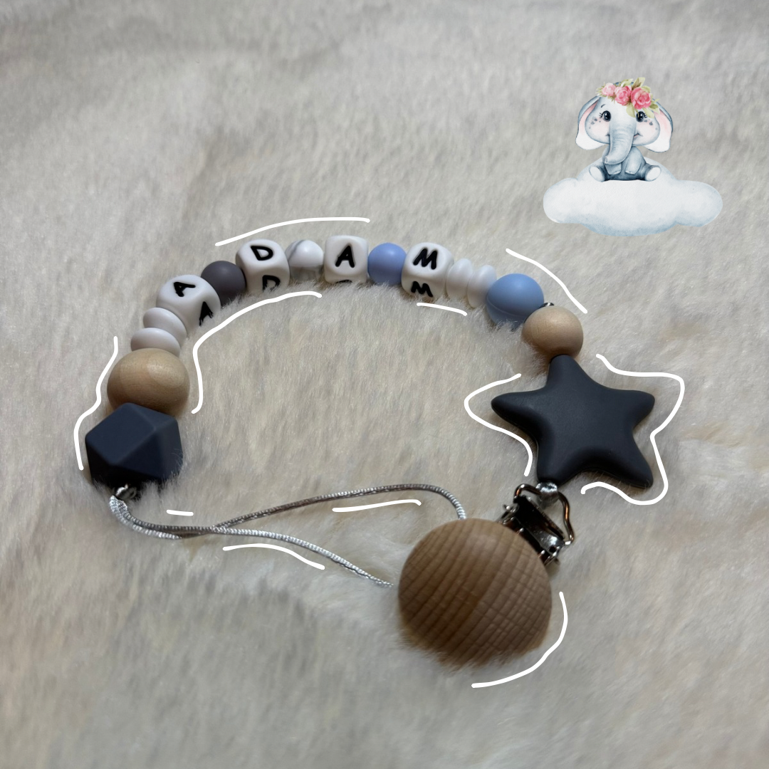 Custom Name Baby Pacifier Clip ( Baby Boy)