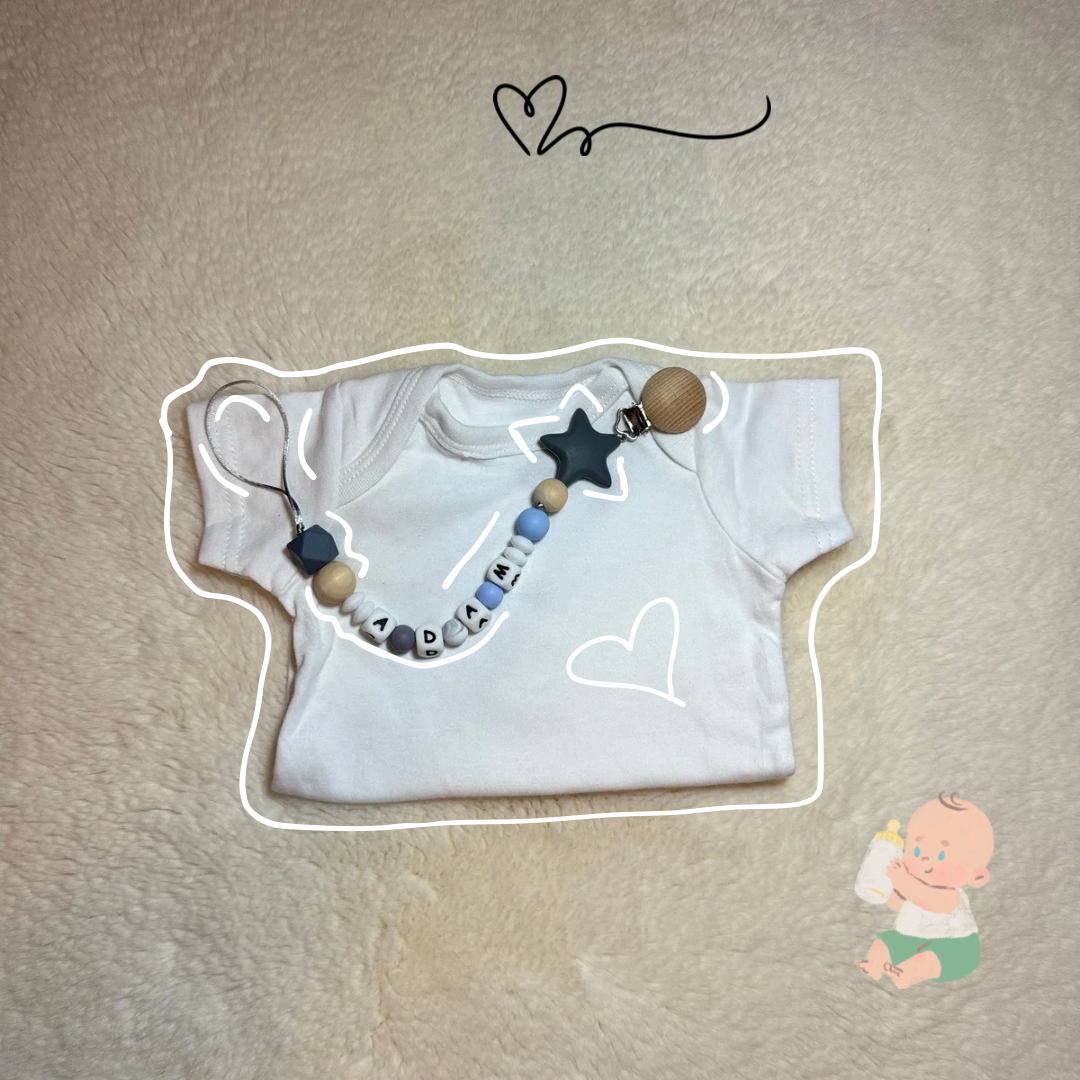 Custom Name Baby Pacifier Clip ( Baby Boy)