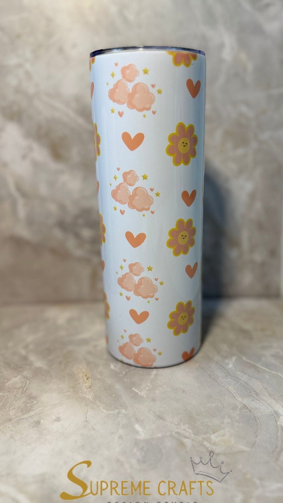 20 oz Stainless Steel Tumbler with Unique Pattern Design