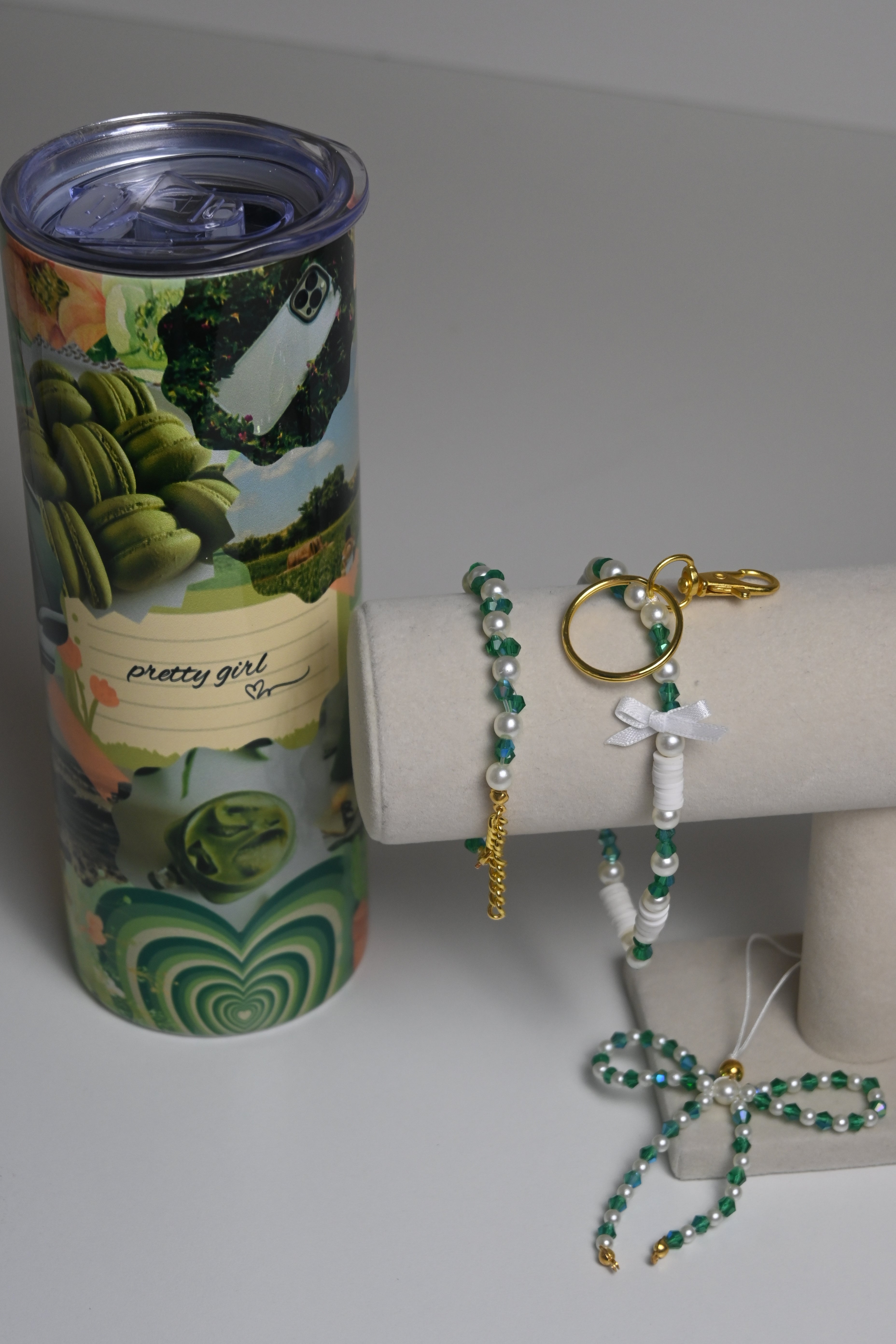 :  💚 Fresh Luxe Set – Aesthetic Tumbler & Green Accessories Gift Bundle