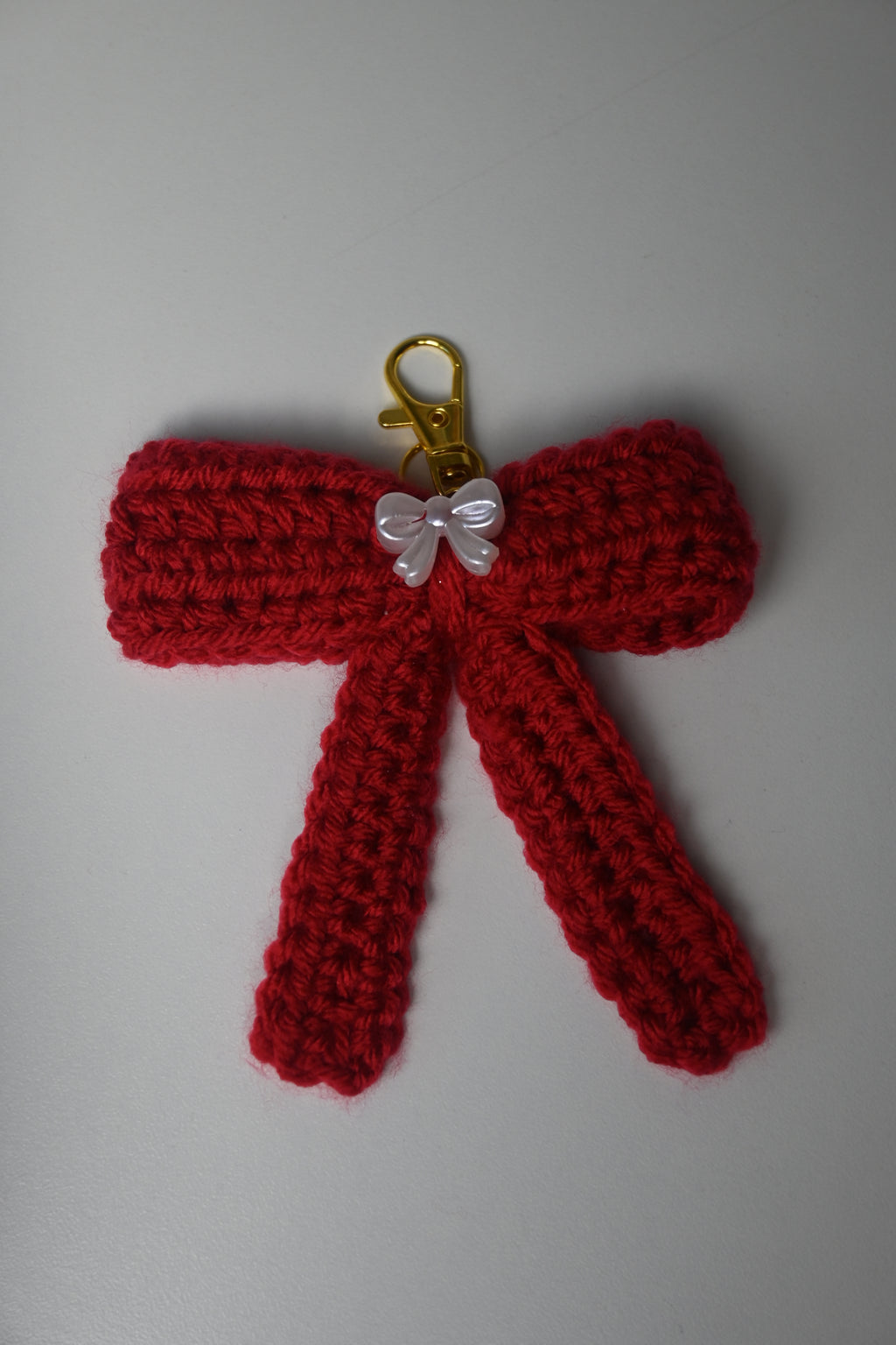 Crochet Bow Keychain – Handmade Cute Accessory for Bags, Keys & Gifts