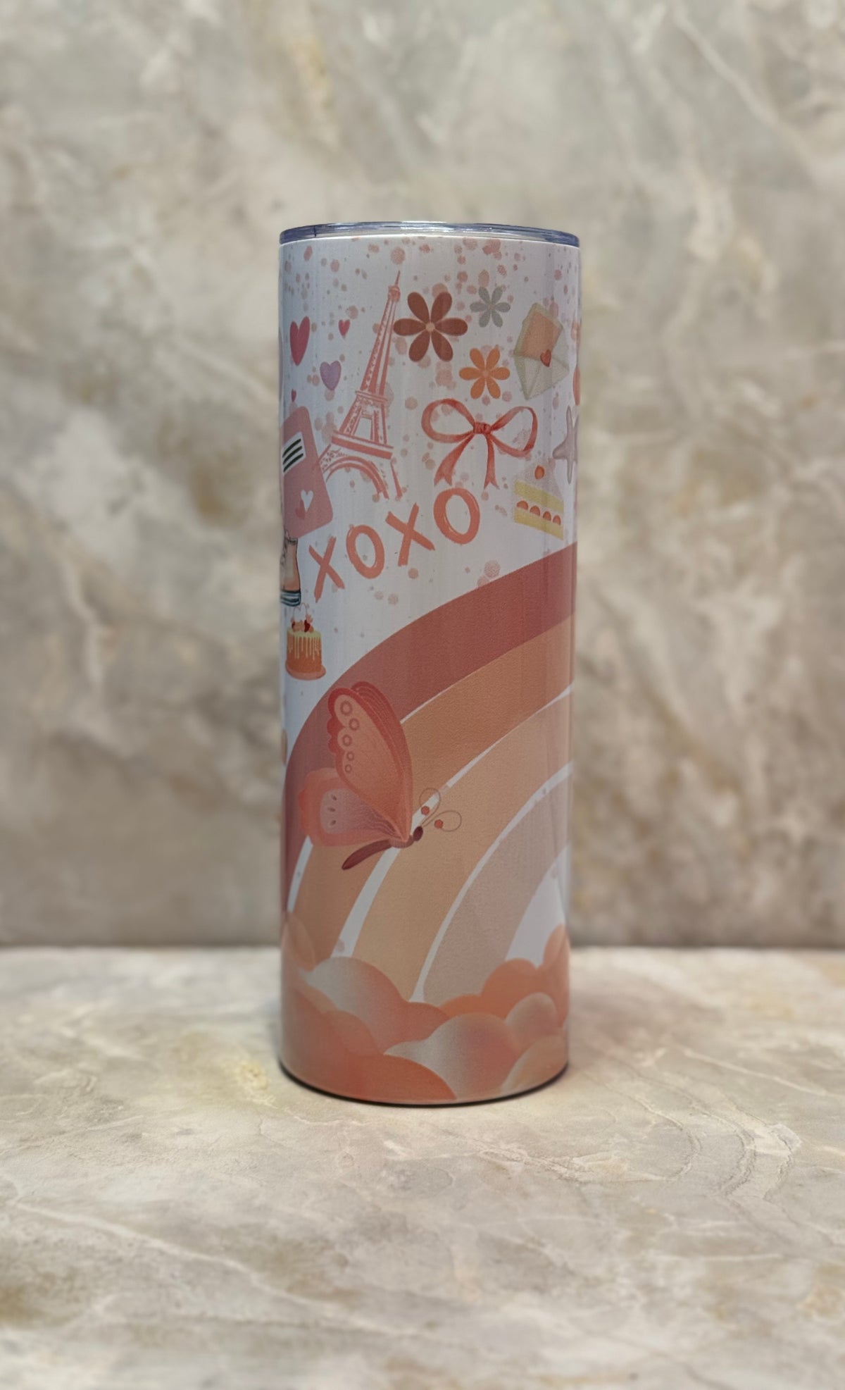 20 oz Stainless Steel Tumbler with  "Pink" Design