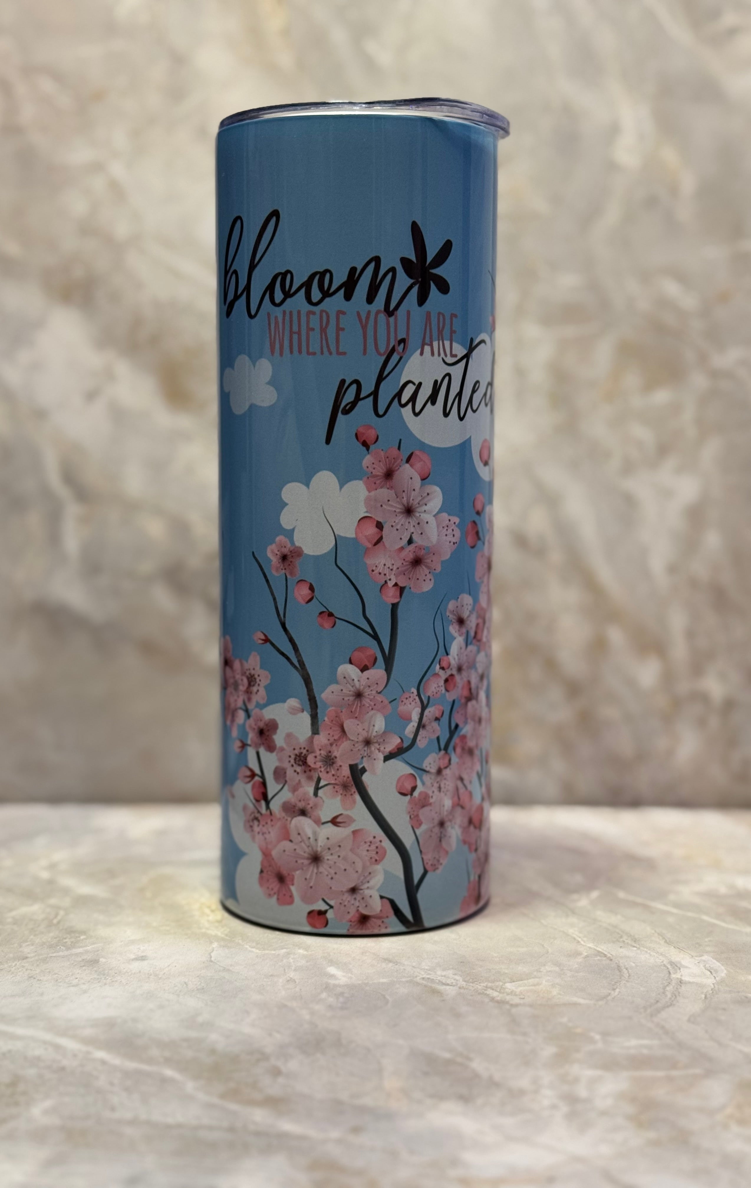 20 oz Stainless Steel Tumbler with Motivational Design