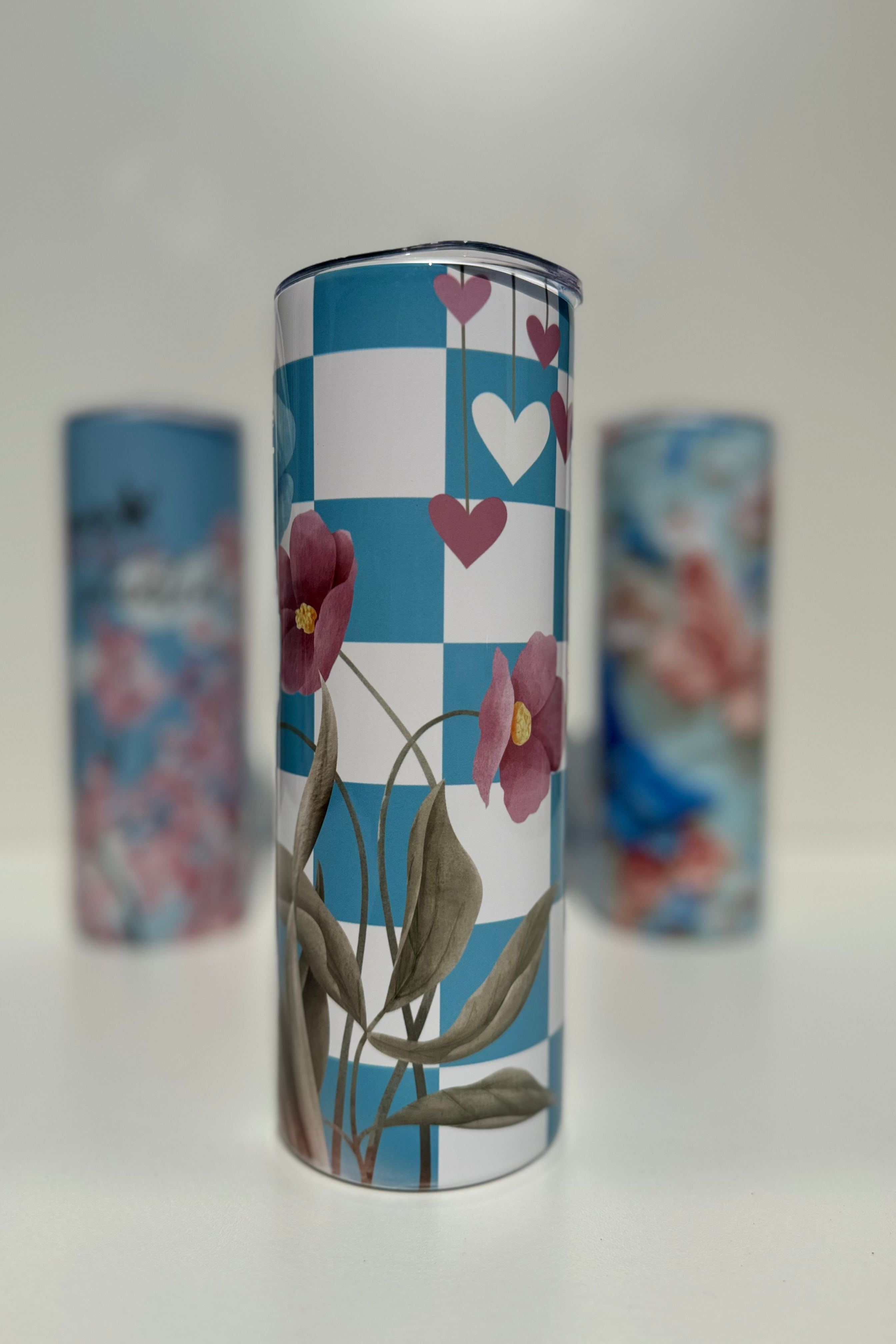 20 oz Stainless Steel Tumbler with Floral Design